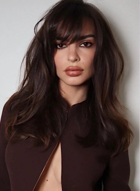 Nyc Bride, Brunette Aesthetic, Avant Garde Hair, Cute Eyeshadow Looks, Nude Eyeshadow, Emily Ratajkowski, Beautiful Long Hair, Hair Inspo Color, Eyeshadow Looks