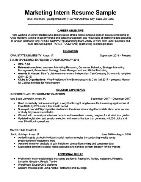 80+ Resume Examples for 2020 [Free Downloads] Digital Marketing Resume, Intern Resume, Marketing Intern, Internship Resume, Teaching Resume, College Resume, Resume Ideas, Marketing Resume, Resume Objective Examples