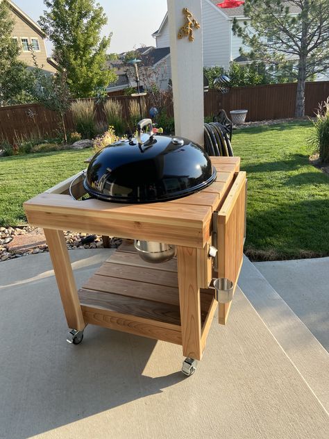 Weber Grill Station, Kettle Grill Table Diy, Weber Q Stand, Weber Grill Table Diy, Weber Kettle Grill Table Diy, Weber Charcoal Grill Station, Weber Grill Cart, Weber Grill Table, Diy Weber Grill Cart Bbq Station