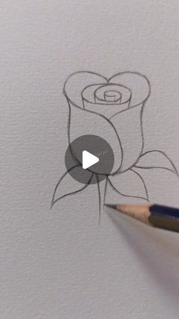 Easy Rose Drawing Step By Step, Rose Drawing Simple Sketch, Simple Drawings Love, How To Draw Easy Flowers, How To Draw A Rose Easy, Rose Drawing Simple Step By Step, Flower Art Drawing Sketches, How To Draw A Rose Step By Step, Simple Drawings For Beginners