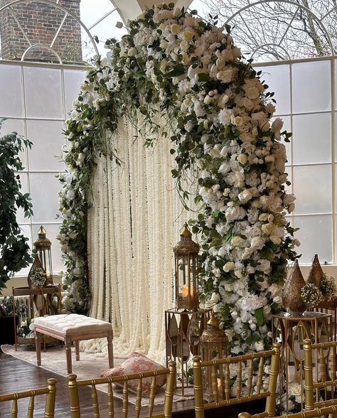 Picture this: A stunning Nikkah decked out in florals, creating the ultimate backdrop for saying 'I do' to the love of your life. @royalaffairsuk brought this beautiful vision to life. 🤍✨

🔗 TAP LINK IN BIO to find wedding suppliers on KhushWedding.com

Decor: @royalaffairsuk
#weddingdecor #asianweddingdecor #indianweddingdecor #ukweddingdecor #pakistaniwedding #pakistaniweddingdecor #indianwedding #weddingstage #nikkahsetup #nikkahstage #nikkahceremony Asian Wedding Backdrop, Cambridge Mosque Nikkah, Outside Nikkah, Nikkah Set Up, Nikkah Inspiration, Nikkah Board, Muslim Wedding Decorations, Nikkah Decor, Engagement Backdrop