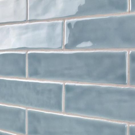 Artmore Tile Newton 40-Pack Light Blue 2-in x 10-in Polished Ceramic Subway Wall Tile in the Tile department at Lowes.com Blue Backsplash Kitchen, Blue Subway Tile, Blue Bathroom Tile, Blue Backsplash, Backsplash Wall, Polish Ceramics, Kitchen Backsplash Designs, Ceramic Subway Tile, Backsplash Kitchen