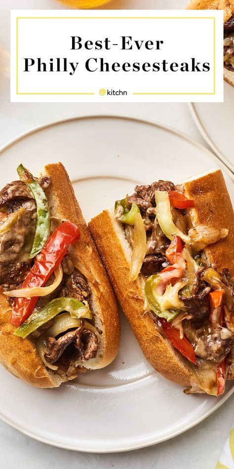 How to Make Philly Cheesesteaks | Kitchn Shaved Steak Recipe, Philly Cheese Steaks, Shaved Beef, Fluffy Bun, Cheese Steaks, Philly Cheesesteaks, Steak Sandwich Recipes, Philly Cheese Steak Recipe, Sauteed Peppers And Onions