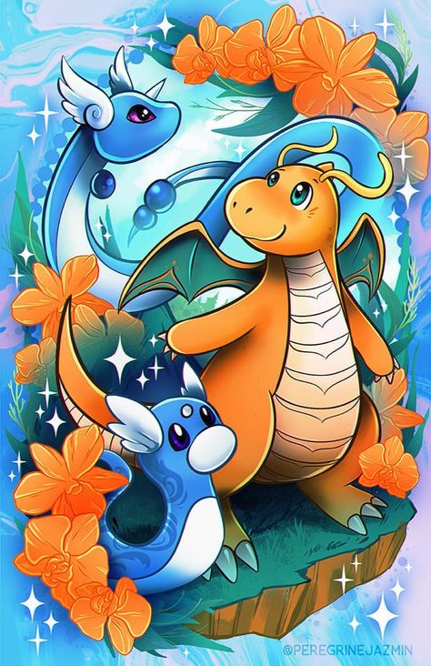 Dratini Pokemon, Pokemon Family, Pokemon Backgrounds, Birthday Card Drawing, Pokemon Tattoo, Pokemon Images, Dragon Pictures, Card Drawing, Pokemon Drawings