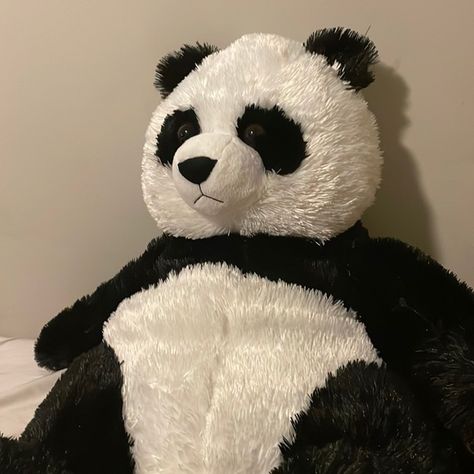 A big panda teddy bear. Panda Teddy, Panda Teddy Bear, Big Panda, Polyethylene Foam, Teddy Bear, Black And White, Toys, Clothes Design, White