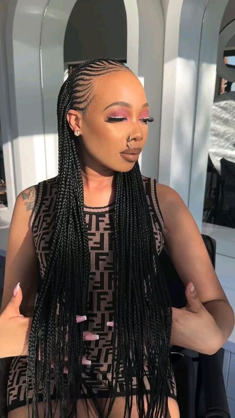 Hairstyles For Black Women Cornrows, Black Women Cornrows, Braid Scarf, Best Hair Color Ideas, Cornrows With Box Braids, Women Cornrows, Latest Braided Hairstyles, Latest Hair Braids, Cornrows Natural Hair