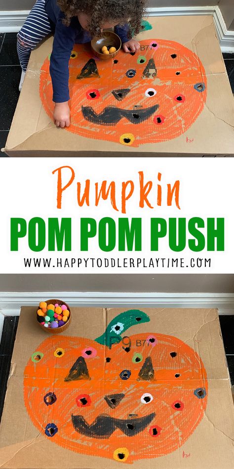 Halloween Activities For Toddlers, Fall Activities For Toddlers, Color Sorting Activities, Toddler Themes, October Activities, Halloween Sensory, Sensory Bag, Pom Crafts, Crafts For Toddlers