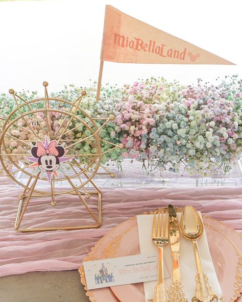 MiaBellaLand ✨ Happiest Place On Earth! 🎡 Design + Backdrop + Balloons + Florals + Decor @janettloveshop Venue @thebigwhitebarn18 Cake @miamicustom_cakes_events #disneyland #disneylandtheme #disneylandthemeparty #disneylandthemedecor #disneylandkidstable #disneylandcenterpieces #disneylanddecorations #disneylandballoons #disneylandcastle #disneylandbackdrop #castlebackdrop #mickey #minniemouse Disneyland Smash Cake, Disney 1st Birthday Party, Vintage Disneyland First Birthday, Disneyland Birthday Party Theme Centerpieces, Disney Party Centerpieces, Disney Theme Centerpieces, Vintage Disneyland Cake, Disneyland Party Centerpieces, Disneyland Centerpieces