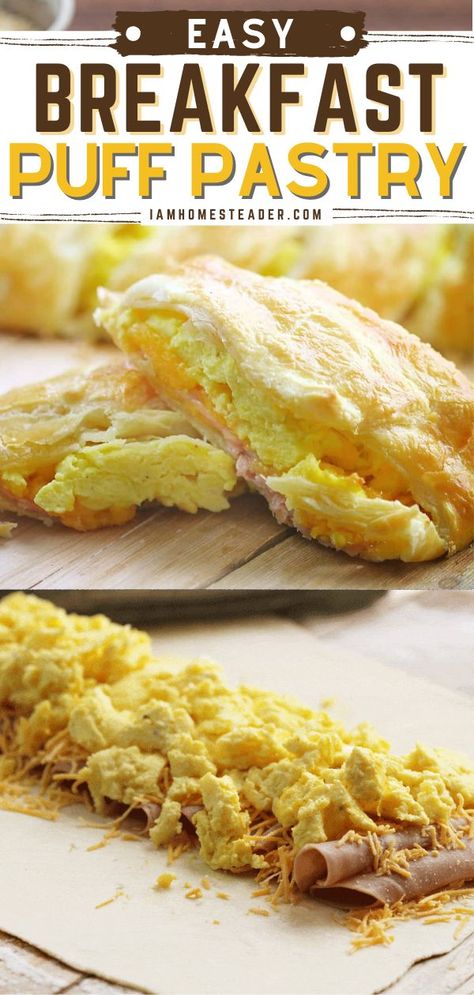 Breakfast Puff Pastry, Garden Meals, Egg Breakfast Recipes Easy, Puff Pastry Recipe, Puff Pastries, Cheese Puff Pastry, Pastry Recipe, Puff Pastry Recipes, The Breakfast