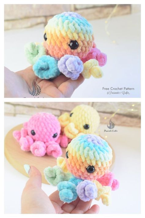 crochet toys Baby Toys Crochet, Octopus Crochet Pattern Free, Jellyfish Amigurumi, Octopus Amigurumi, Mini Octopus, Crochet Jellyfish, Octopus Pattern, Octopus Crochet Pattern, Crocheted Jellyfish