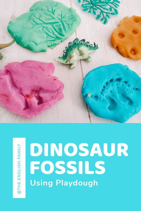 Fun #toddleractivity using Playdough to make #dinosaur fossils Dinosaur Playdough Ideas, Make Dinosaur Fossils, Playdough Activities Preschool, Dinosaur Playdough, Fossils Activities, Class Calendar, Dino Tracks, Dinosaur Activities Preschool, Color Sorting Activities