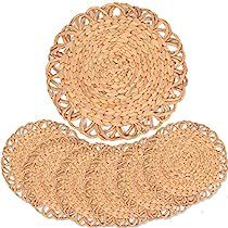 Check this out! Boho Placemats, Flower Placemats, Natural Placemats, Wicker Placemats, Straw Placemats, Kitchen Addition, Round Placemats, Woven Placemats, Water Hyacinth