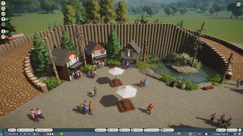 Zoo Habitats Design, Planet Zoo Buildings, Planet Zoo Layout Ideas, Zoo Habitat Ideas, Planet Zoo Habitat, Planet Zoo Habitat Ideas, Planet Zoo Inspiration, Zoo Building, Theme Park Planning