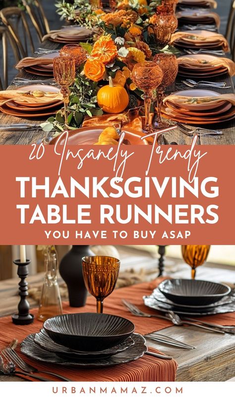 Looking for stylish Thanksgiving table runners? Check out this list of 20 insanely trendy Thanksgiving table runners you have to buy ASAP! Thanksgiving Table Runners, Thanksgiving Table Runner, Thanksgiving Table Settings, Thanksgiving Centerpieces, Thanksgiving Table, Thanksgiving Decorations, Table Runner, Table Runners, Table Settings