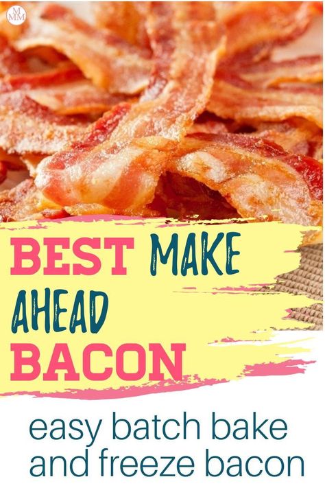 Love bacon? Then you need to check out this make ahead bacon recipe. Get an endless supply of batch cooked bacon in your freezer in 20 minutes. This easy meal prep idea is going to save you so much time cooking bacon when you just want a BLT, crumbled bacon in your fresh salad, or any other meal idea that calls for cooked bacon. #food #mealprep #batchcooking #makeahead #bacon Freezing Cooked Bacon, Make Ahead Bacon For A Crowd, Bacon Meal Prep, Reheat Bacon, Bacon For A Crowd, Make Ahead Bacon, Canned Bacon, Quick Cheap Dinners, Dirt Cheap Meals