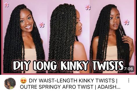 Locs Plaits, Twist Braid Tutorial, Vacay Hair, Springy Afro Twist, Blue Press On Nails, Nails Abstract, Crochet Locs, Twists Hairstyles, Marley Twist