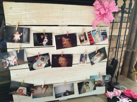 Photo board for baby shower. Put ultrasound pictures and pictures of mom and dad as babies. Baby Shower Parents Baby Pictures, Baby Shower Baby Photos Of Parents, Baby Shower Mom And Dad Pictures, Baby Shower Baby Pictures Display, Baby Shower Polaroid, Baby Shower Pictures Of Parents, Baby Shower Baby Pictures Of Mom And Dad, Picture Frames For Baby Showers, Shower Pictures Ideas