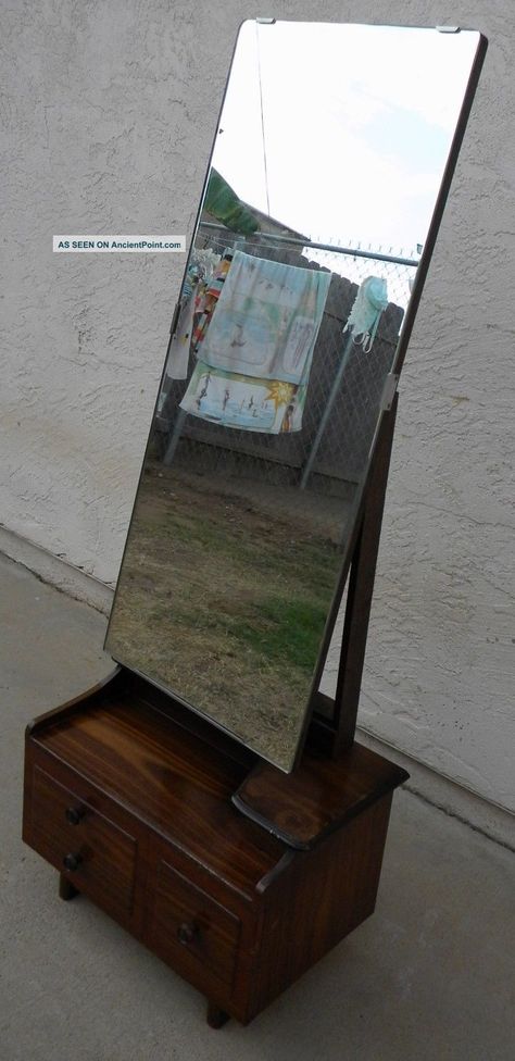 Antique Japanese Tansu Kyodai Vanity With Mirror 50 1/2 " H Japanese Vanity, Floor Vanity, Small Vanity Mirror Vintage, Antique Vanity With Trifold Mirror, 1920s Vanity With Mirror, Gothic Cottagecore, Vintage Tabletop Vanity Mirror, Guest Room Bed, Antique Vanity