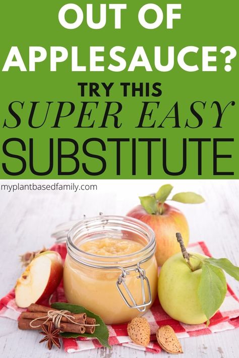 Out of applesauce? Try this easy applesauce substitute! Applesauce Substitute, Applesauce Instead Of Oil, Easy Vegan Meal Plan, Recipes Using Beans, Easy Applesauce, Substitute Ingredients, Vegan Bean Recipes, Oil Substitute, Gluten Free Plant Based