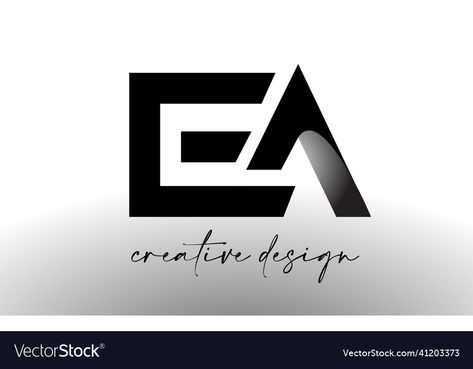 Ea Logo Design Letter, Ea Logo Design, Ea Logo, Electricity Logo, Law Firm Logo, Black And White Vector, Letter Logo Design, Vector Drawing, Logo Ideas