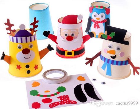 Easy Christmas craft with paper cups Christmas Craft With Paper, Paper Cups Diy, Decorate Your House For Christmas, K Cup Crafts, Recycled Christmas Decorations, Paper Cup Crafts, Winter Diy Crafts, Decorate Home, Paper Christmas Decorations