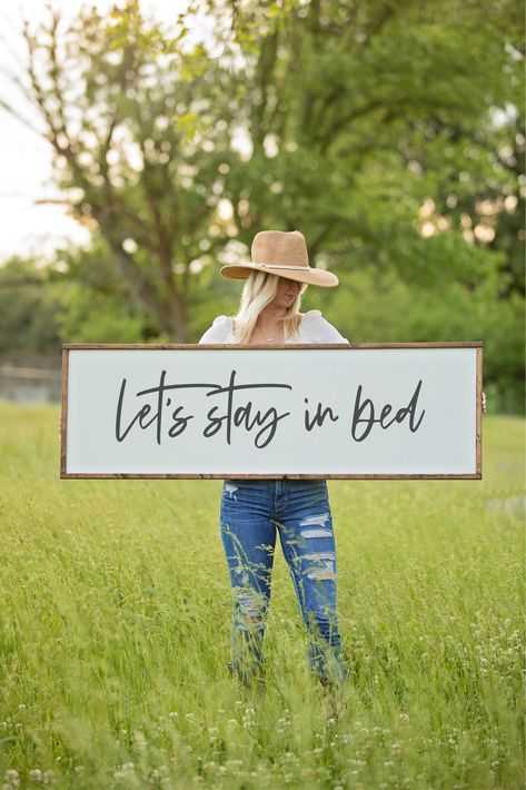 Sign Above Bed, Above Bed Wall Decor, Above Bed Wall, Mantel Ideas, Guy Gifts, Bed Wall Decor, Farmhouse Wood Sign, Bedrooms Decor, Bedroom Signs