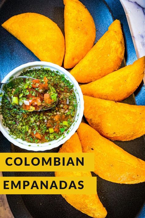 Aji Sauce Colombian, Empanadas Recipe Colombian, Columbian Empanadas Recipe, Colombian Food Recipes Traditional, Colombian Aji Recipe, Arepas Recipe Colombian, Colombian Empanadas Recipe, Columbian Empanadas, Cuban Empanadas Recipe