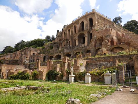 A view looking up at the Palentine Hill, where Romulus is said to have started Rome Palatine Hill, Vacation Memories, Study Abroad, Looking Up, Time Travel, Mount Rushmore, Rome, Places Ive Been, Italy