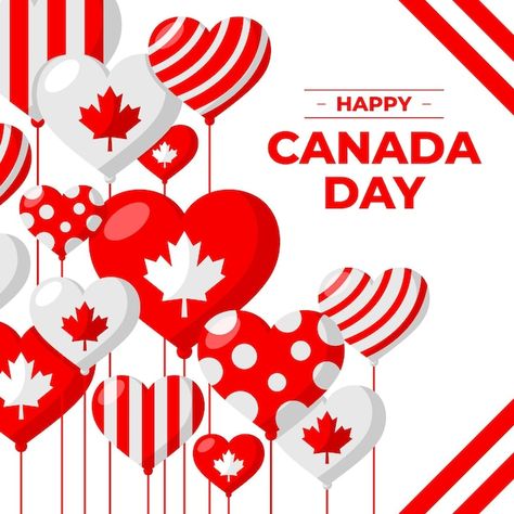 Canada Day Background, Canada Background, Canada Day Images, Happy Birthday Canada, Balloons Background, Balloon Background, Planner Spreads, Procreate Stamps, Happy Canada Day