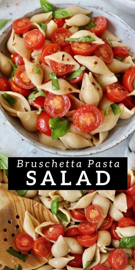 Bruschetta Pasta Salad, Best Bruschetta, Bruschetta Pasta, Cherry Tomato Recipes, Cherry Tomato Pasta, Tomato Bruschetta, Fresh Cherry, Fresh Salad Recipes, Cold Pasta