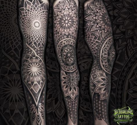 Tattoo Design Leg, Bloodline Tattoo, Mandala Tattoo Leg, Geometric Tattoo Leg, Mandala Tattoo Men, Dotwork Tattoo Mandala, Tatuaje Trash Polka, Herren Hand Tattoos, Geometric Tattoo Sleeve Designs