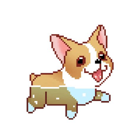 Swimming Gif, Pixel Gif, 8bit Art, Hama Bead, Happy Puppy, Puppy Care, Dog Stickers, Pet Puppy, Dog Gifs