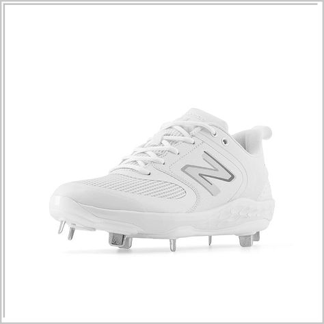 New Balance Women's Fresh Foam Velo V3 Softball Shoe New Balance Store, Softball Shoes, Softball Cleats, New Balance White, Metal Spikes, Rain Cloud, Baseball Cleats, New Balance Fresh Foam, Rain Clouds