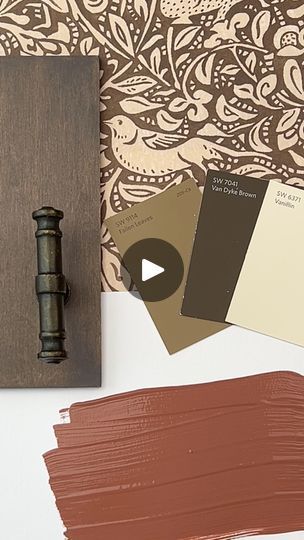 12K views · 99 reactions | Canyon Clay by Sherwin Williams is a robust, terracotta hue that instantly warms up a space with its earthy, desert-inspired vibrancy. .✨ Have you tried Canyon Clay in your home? Or what is your favorite deep red paint color?✨Would you like a link to the wallpaper, swatches, cabinet color, or hardware? See comments. ♥️ Follow Simplee DIY for more paint and home decor inspo.#sherwinwilliams #sherwinwilliamspaint #swcolorforecast #swcolorlove #swcolor #paintcolor #paintcolors #wallpaper #wallpaperyourwalls #wallpaperdirect | Simplee DIY | Neko Fuzz · In A Pickle (Instrumental) Clay Paint Living Room, Sherwin Williams Canyon Clay, Rockwood Terra Cotta Sherwin Williams, Terracotta Paint Color Sherwin Williams, Warm Sherwin Williams Paint Colors, Canyon Clay Sherwin Williams, Cavern Clay Sherwin Williams, Terracotta Paint Color, Terra Cotta Paint Color