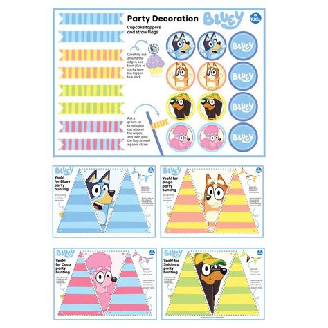 Download This Pack Download This Pack Download This Pack Download This Pack Download This Pack Bluey Bingo Game, Bluey Birthday Printables, Fiesta Bluey, Bluey Birthday Party, Bingo Party, Bluey Party, Birthday Sheet Cakes, Bluey And Bingo, Bluey Birthday