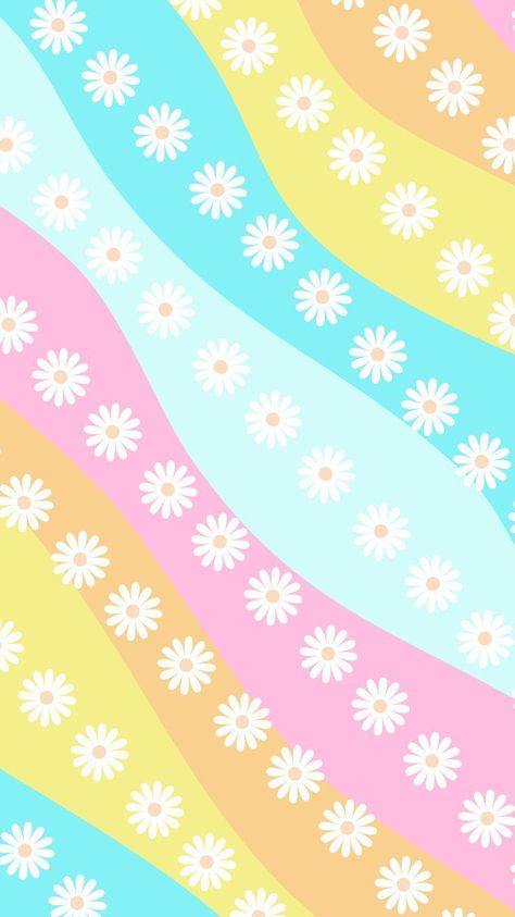 Tela Iphone, Retro Wallpaper Iphone, Daisy Wallpaper, Textile Pattern Design, Bright Pastels, Rainbow Wallpaper, Preppy Wallpaper, Cute Patterns Wallpaper, Retro Wallpaper