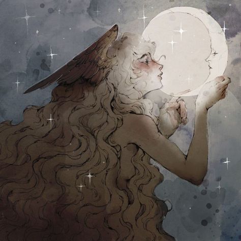 Moon As A Human, Moon Personified, Base Sketch, Good Night My Love, Night My Love, Moon Oc, Eye World, Ethereal Photography, Drawing Painting Ideas