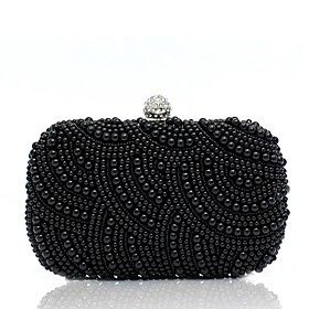 Sewing Beads, Bag Guess, Black Clutch Bags, Beaded Clutch Bag, Pearl Clutch, Clutch Bag Wedding, Bridal Handbags, Black Evening Bag, Beaded Evening Bags