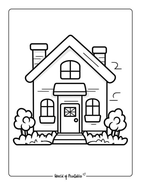 Let your child's creativity bloom with our collection of adorable house coloring pages! Download and print these free coloring pages for endless artistic fun. Coloring Book House, Welcome Home Coloring Page, Cute Home Drawing, Color Pictures For Kids Free Printable, House Pictures Drawing, House Worksheets For Kids, Home Drawing For Kids, Home Drawing Simple, House Coloring Pages Free Printable