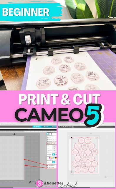 CAMEO 5 users, don't delay on learning Print and Cut! Once you learn how to use it you will love it. I will walk you through all of the steps in this tutorial! Silhouette Hacks, Print And Cut Silhouette, Silhouette Cameo Projects Beginner, Vinyl Projects Silhouette, Silhouette School Blog, Silhouette Cameo Crafts, Make Stickers, Silhouette School, Silhouette Cameo Tutorials