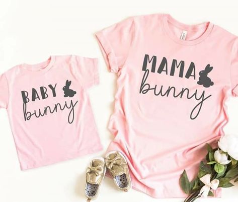 Bunny T Shirts Design, Cute Bunny Design Crew Neck T-shirt, Bunny Halloween Costume, Cute Bunny Design T-shirt For Spring, Cotton T-shirt With Bunny Print For Spring, Easter Tees, Spring Cotton T-shirt With Bunny Design, Playboy Bunny, Mom And Daughter