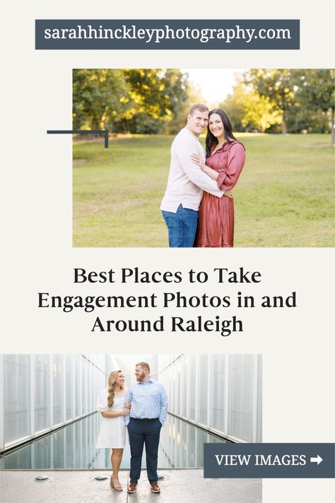 Congratulations on your engagement! There are so many amazing places to take engagement photos around Raleigh that it can be hard to choose! I’m a Raleigh North Carolina Wedding Photographer and after growing up in the area and photographing couples here for the past four years, I have a few favorite locations that I want to share with you! Here are ten of the best places to take engagement photos in and around Raleigh! sarahhinckleyphotography.com North Carolina Engagement Photos, Raleigh Engagement Photos, Raleigh North Carolina, Raleigh Nc, Raleigh Wedding, Engagement Photo Locations, Proposal Engagement, Courthouse Wedding, North Carolina Wedding