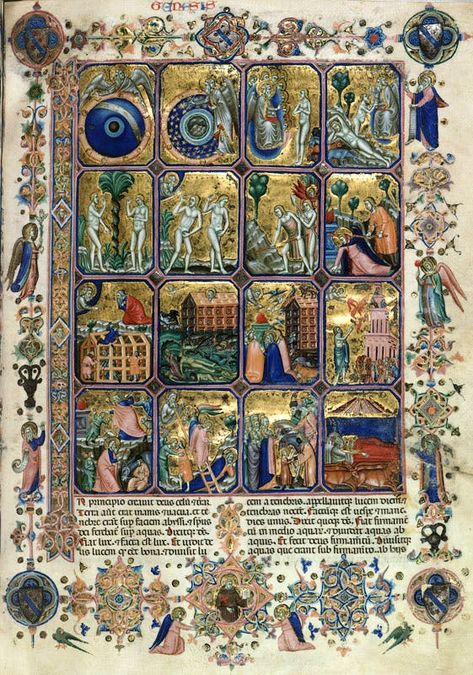 Genesis in the so called Hamilton Bible, (c. 1350–60), Cristoforo Orimina. © Staatliche Museen zu Berlin, Kupferstichkabinett / Jörg P. Anders Book Illumination, Courtauld Gallery, Alan Lee, Color Wheels, Illustrated Manuscript, Medieval Books, Wayne Thiebaud, Art Chinois, Paul Rubens