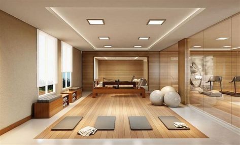 Luxury Home Gym, Fitness Space, Garage Outdoor, Gym Design Interior, Luxury Gym, Studio Pilates, Yoga Studio Design, Gym Room At Home, Small Garage