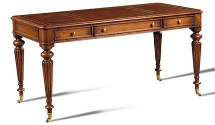 Partners Desk Solid Wood Writing Desk, Wood Writing, Brown Leather Top, Partners Desk, Wood Writing Desk, Writing Desks, Standard Furniture, Antique Desk, Modway Furniture