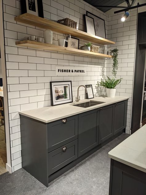 White Subway Tiles With Black Grout, White Subway Tile Charcoal Grout, Black Grout White Tile Kitchen, White Tile Black Grout Backsplash, White Subway Tiles Black Grout, Black Grout Backsplash, White Tiles Black Grout Kitchen, Black Grout Subway Tile, White Subway Tile Black Grout Kitchen