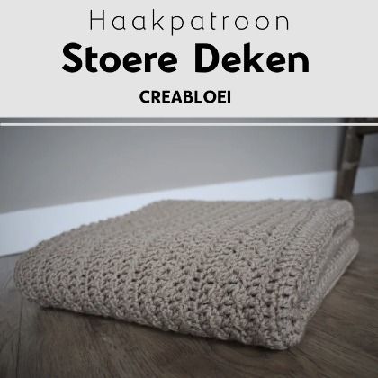 Haakpatroon Stoere Deken Knitted Blankets, Knit Patterns, Crochet Baby, Pillows, Van, Knitting, Crochet, Pattern