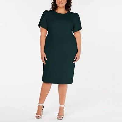 Thursday's Workwear Report: Puff-Sleeve Sheath Dress - Corporette.com Pentecostal Outfits, Chic Plus Size, Plus Dress, Tulip Sleeve, Business Dress, Review Dresses, Work Wardrobe, Puffed Sleeves, Pencil Dress