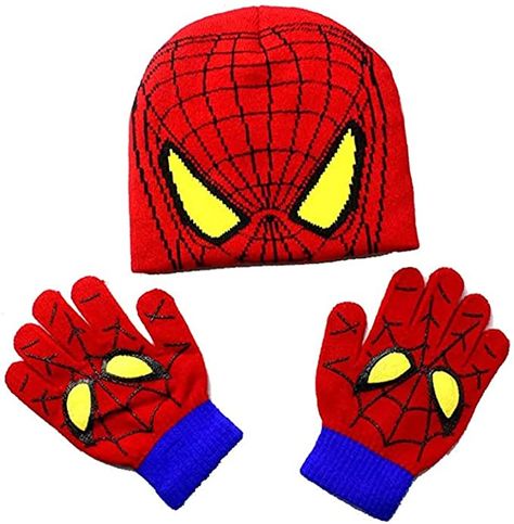 Winter Super Value Knit Caps & Gloves Set Superhero Spiderman Suit : Amazon.ca: Clothing, Shoes & Accessories Spiderman Knitting, Spiderman Gloves, Pastel Bob, Spiderman Suit, Knitting Gloves, Knit Caps, Superhero Spiderman, Spiderman Suits, Presents For Kids