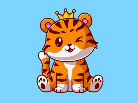 Chinese new year🐯🐅🏮🧧 on Behance Chibi Tiger Kawaii, Cute Tiger Wallpaper, Tiger Wallpaper Hd, Tiger Cartoon Drawing, Tiger Sitting, Tiger Tattoos, Tiger Year, Tiger Vector, Tiger Drawing